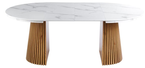 Dekorstudio Rozkládaci jedálenský stôl MARBELLO FLEX 120-200cm biely mramor