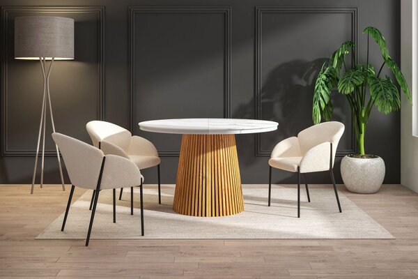 Dekorstudio Rozkládaci jedálenský stôl MARBELLO FLEX 120-200cm biely mramor