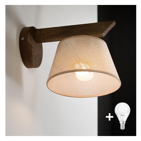 Brilagi - LED Nástenné svietidlo ANTHONY 1xE14/40W/230V dub orech/béžová