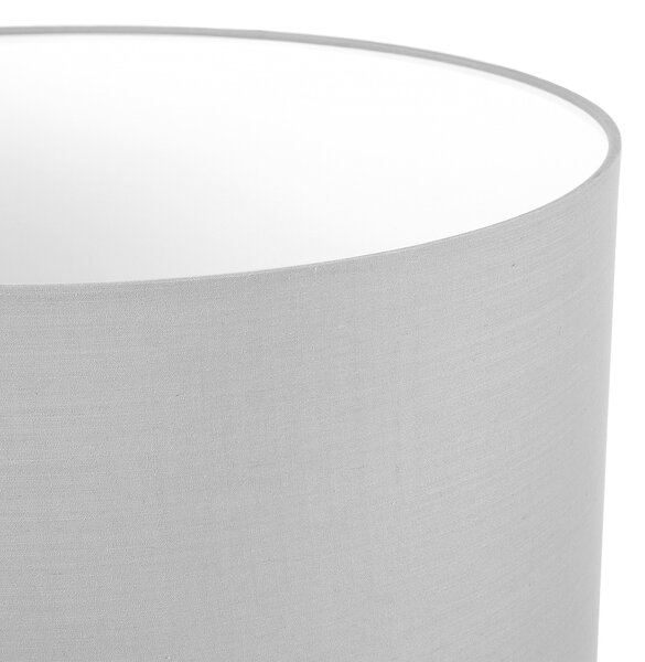Stojaca lampa sivá svetlé drevo 140 cm statívový podstavec látkové tienidlo moderný štýl obývačka spálňa