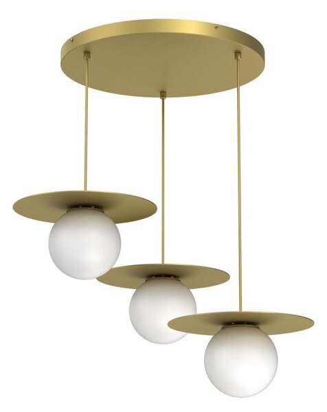Závesný luster na lanku FLAT 3xE27/15W/230V zlatý