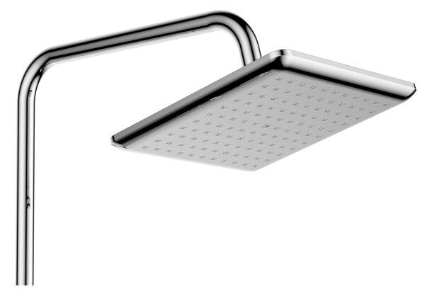 Invena Neri, sprchový stĺp s batériou a hlavovou sprchou 23×23 cm, chrómová, INV-AU-09-B01-L