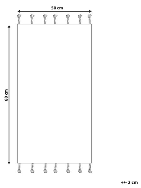 Kúpeľňová predložka béžová bavlna obdĺžnikový tvar so strapcami 50 x 80 cm dekoratívny vzor moderný dizajn