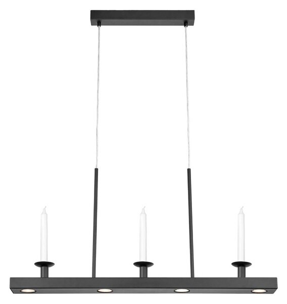 Markslöjd LED závesné svietidlo Dining, čierne, dĺžka 82 cm, železo, stmievateľné., Čierna, Obývacia izba / jedáleň, kov, Závesné svietidlo