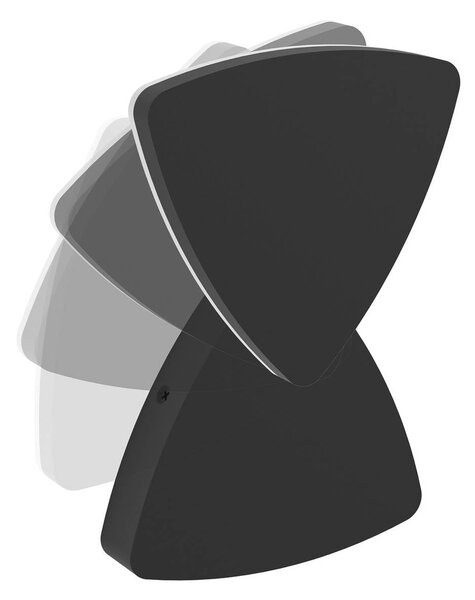 Vonkajšie nástenné svietidlo Pedersano, čierna, šírka 14 cm, trojuholníková, Čierna, Hliník, Moderný