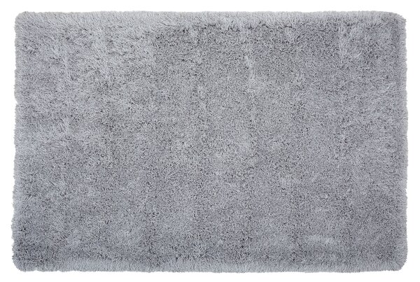 Shaggy koberec s vysokým vlasom sivý polyesterový 160 x 230 cm obdĺžnikový jednofarebný