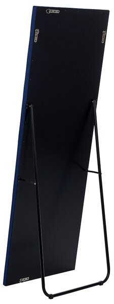 Stojace zrkadlo modrý zamatový rám 50 x 150 cm ozdobné kryštáliky z akrylového skla glamour dizajn