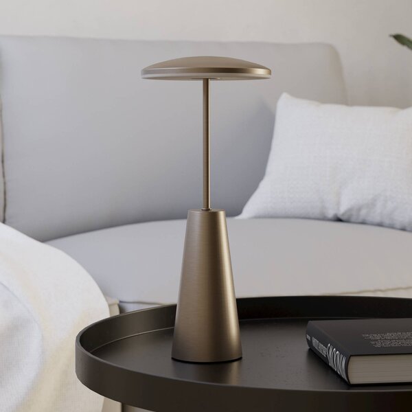 LED svietidlo na batérie Piccola, bronzová farba, výška 28 cm, IP54, Hnedá / staromosadz, Obývacia izba / jedáleň, kov, Moderný, Stojacie svietidlo