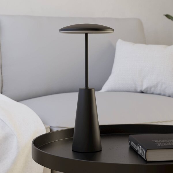 LED svietidlo na batérie Piccola, čierne, výška 28 cm, kovové, IP54, Čierna, Obývacia izba / jedáleň, kov, Moderný, Stojacie svietidlo