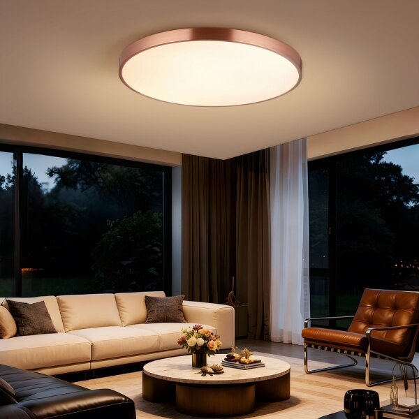 Immax NEO 07323L-LED stmievateľné stropné svietidlo SEMPLICI 96W/230V priemer 80 cm Wi-Fi Tuya rosé + diaľkové ovládanie