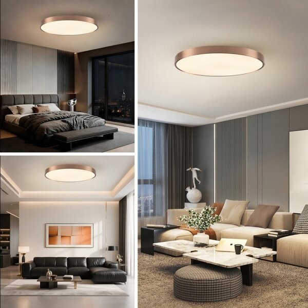 Immax NEO 07323L-LED stmievateľné stropné svietidlo SEMPLICI 96W/230V priemer 80 cm Wi-Fi Tuya rosé + diaľkové ovládanie