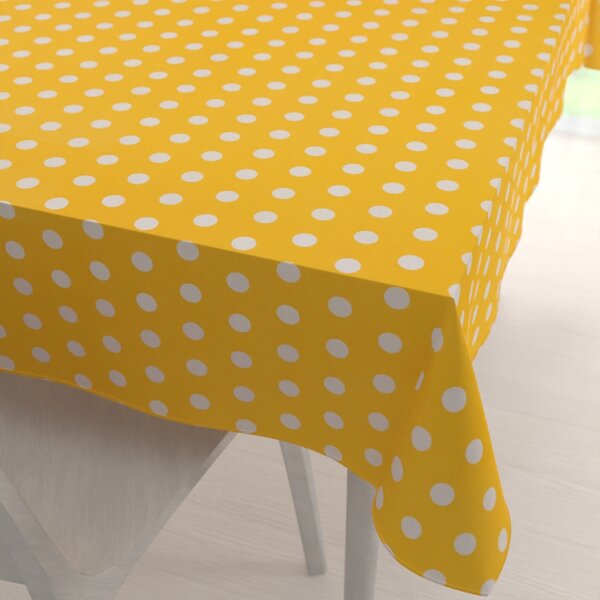 Biante Bavlnený obdĺžnikový obrus Sandra SA-598 Biele bodky na žltom 50x100 cm