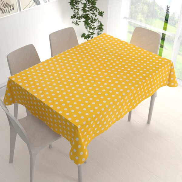 Biante Bavlnený obdĺžnikový obrus Sandra SA-598 Biele bodky na žltom 50x100 cm