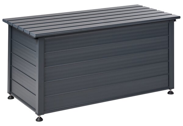 Záhradný úložný box s vekom tmavosivý hliníkový 123 x 60 cm 330 L vonkajší úložný nábytok
