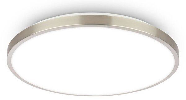 Stropné LED svetlo Kaida nikl matný, Ø 30 cm, EEK A, 4 000 K, Hliník / sivá / zinok, Pracovňa / Kancelária, kov, Závesné svietidlo