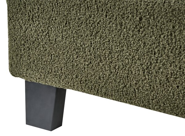 Posteľ čalúnená tmavozelená buklé 90 x 200 cm rám postele s roštom bez čela spálňa moderný minimalistický štýl