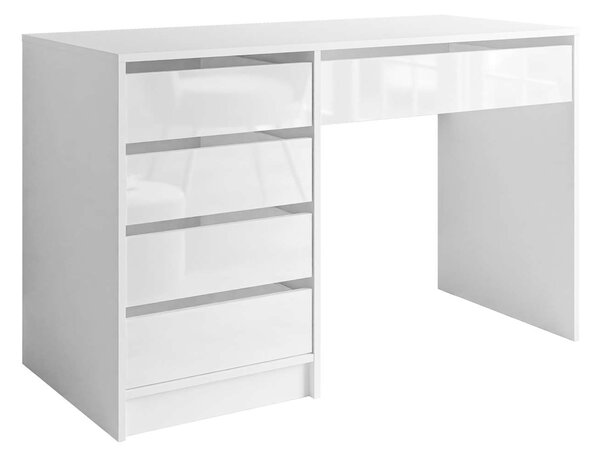 Písací stôl so zásuvkami WORK II biela lesklá 120 cm