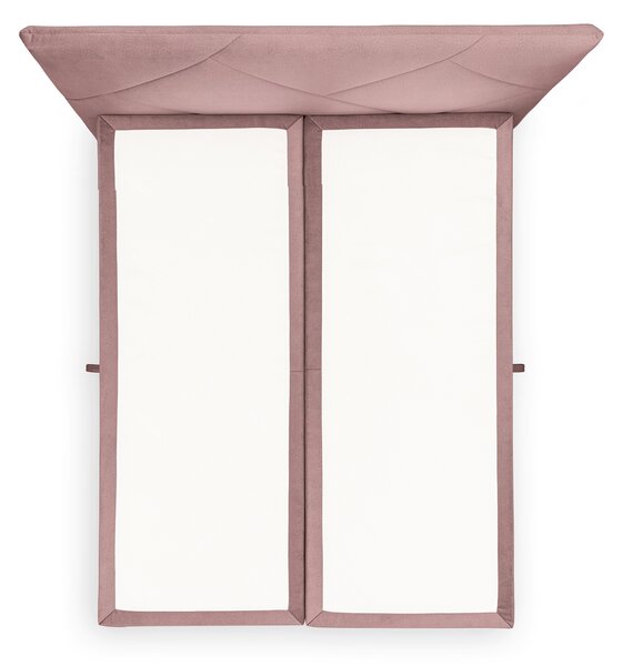 Posteľ Boxspring Wasil 180x200 s úložným priestorom - ružový hydrofóbny zamat Element 18