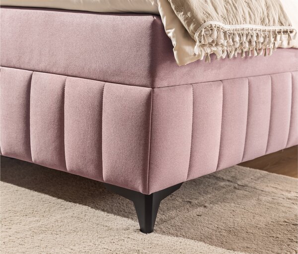 Posteľ Boxspring Wasil 180x200 s úložným priestorom - ružový hydrofóbny zamat Element 18