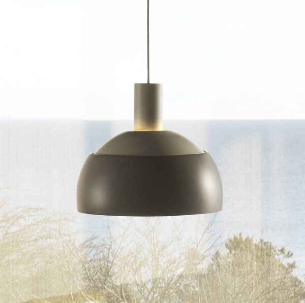 Louis Poulsen závesné svietidlo FJ Elements, šedé, Ø 25 cm, E27, Hliník / sivá / zinok, Obývacia izba / jedáleň, Hliník, Moderný, Závesné svietidlo