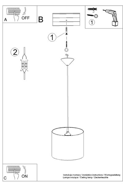 Detské závesné svietidlo Ball A, 1x plastové tienidlo so vzorom, (fi 30cm)