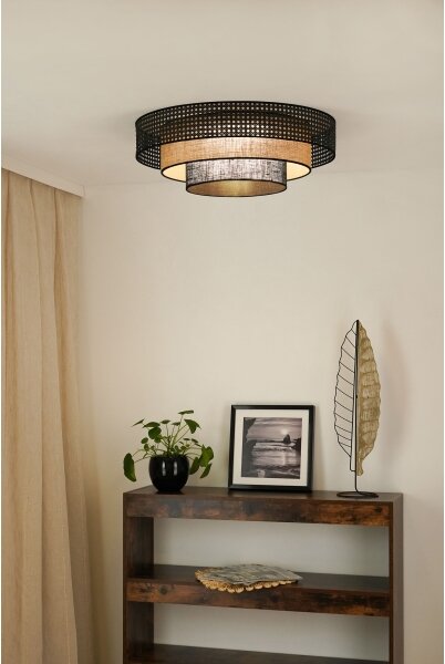 Brilagi - LED Stropné svietidlo DAKOTA LUNETA LED/12W/230V pr. 60 cm čierna/ratan