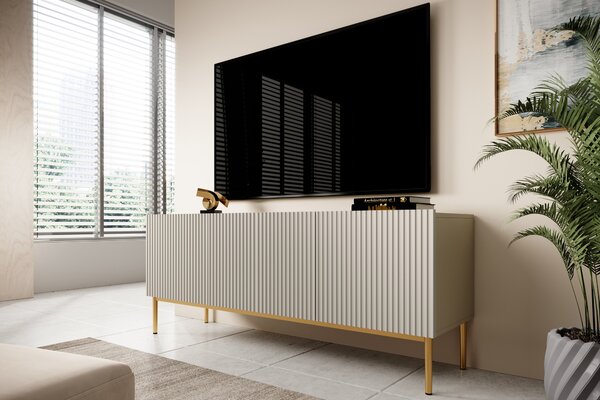 TV stolík Nicole 150 cm - kašmírová / zlatá