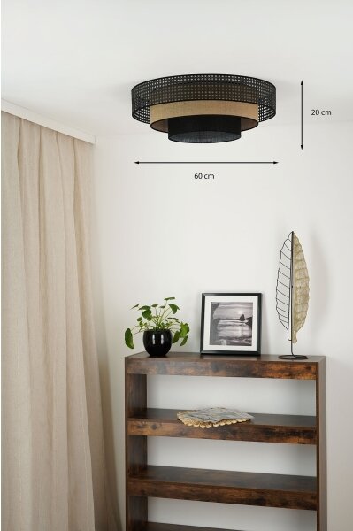 Brilagi - LED Stropné svietidlo DAKOTA LUNETA LED/12W/230V pr. 60 cm čierna/ratan