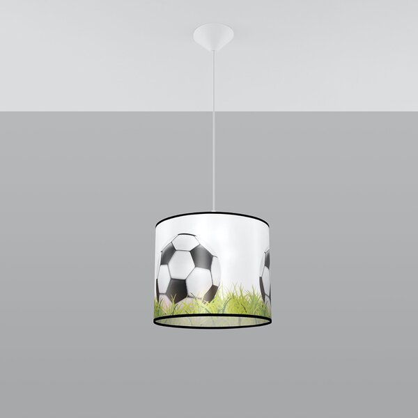 Detské závesné svietidlo Ball C, 1x plastové tienidlo so vzorom, (fi 30cm)