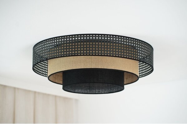 Brilagi - LED Stropné svietidlo DAKOTA LUNETA LED/12W/230V pr. 60 cm čierna/ratan
