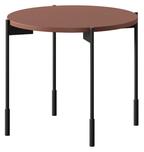 Kávový stolík Sonatia 60 cm okrúhly na kovových nohách - burgund