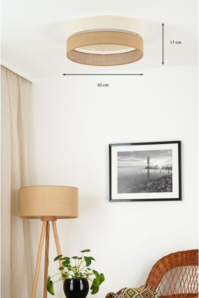 Brilagi - LED Stropné svietidlo ROYAL YUTE LED/24W/230V pr. 45 cm béžová/krémová