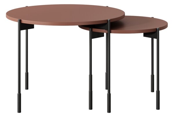 Okrúhly konferenčný stolík Sonatia 45 cm na kovových nohách - burgund