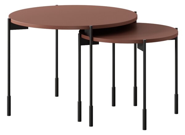 Okrúhly konferenčný stolík Sonatia 45 cm na kovových nohách - burgund