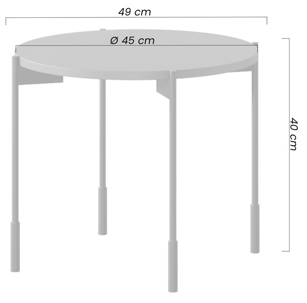 Okrúhly konferenčný stolík Sonatia 45 cm na kovových nohách - burgund