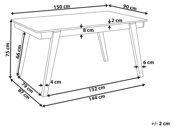Jedálenský stôl sivá svetlý dub kaučukové drevo 150 x 90 cm obdĺžnikový tvar pre 6 osôb škandinávsky tradičný štýl kuchyňa jedáleň