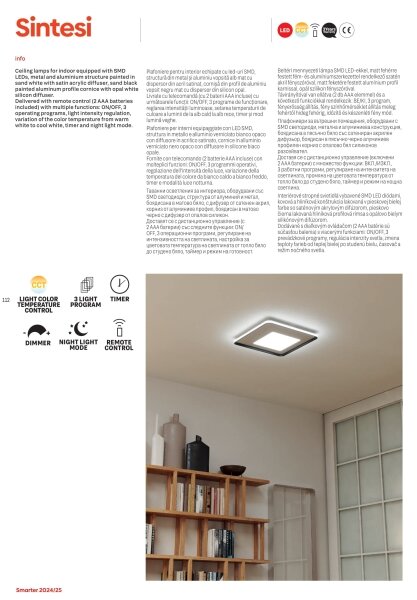 Redo 05-959-LED Stmievateľné stropné svietidlo SINTESI LED/45W/230V 3000-6000K +DO