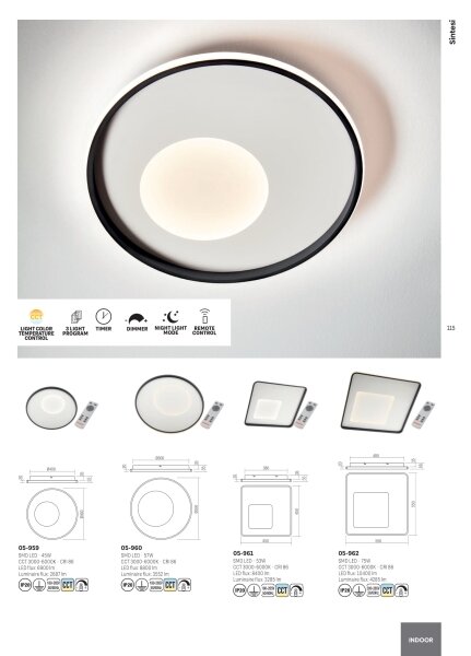 Redo 05-959-LED Stmievateľné stropné svietidlo SINTESI LED/45W/230V 3000-6000K +DO