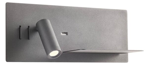 Redo 01-3316 - LED Nástenné bodové svietidlo BROOK LED/8W/230V + LED/3W USB čierna