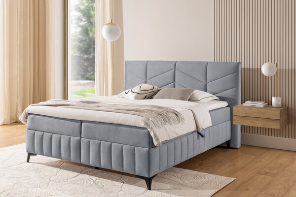 Boxspring posteľ Penia 160x200 s úložným priestorom - sivý hydrofóbny zamat Element 24