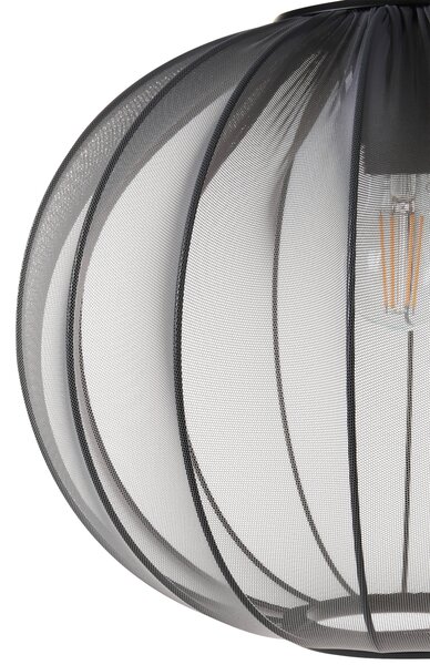 Závesná lampa čierna nylon látkové tienidlo osvetlenie moderný štýl obývacia izba