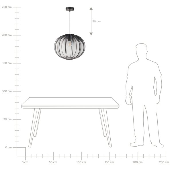 Závesná lampa čierna nylon látkové tienidlo osvetlenie moderný štýl obývacia izba