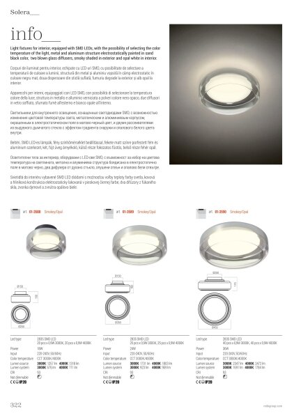 Redo 01-3590 - LED Stropné svietidlo SOLERA LED/36W/230V 45 cm CRI 93 3000/4000K