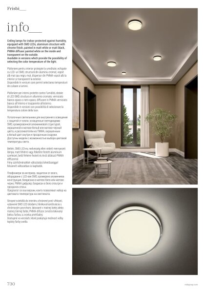 Redo 01-3733 - LED Stropné svietidlo FRISBI LED/8W/230V IP44 čierna