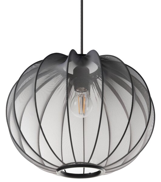 Závesná lampa čierna nylon látkové tienidlo osvetlenie moderný štýl obývacia izba