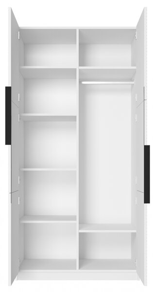 Skriňa Asha 100 cm - biely mat / čierne úchytky