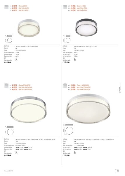 Redo 01-3733 - LED Stropné svietidlo FRISBI LED/8W/230V IP44 čierna