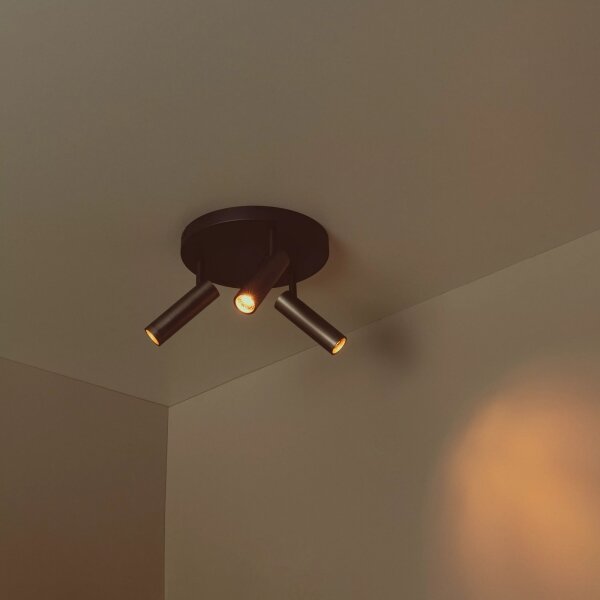 Lucide 22974/13/15 - Bodové svietidlo GRADO 3xGU10/12W/230V hnedá/čierna