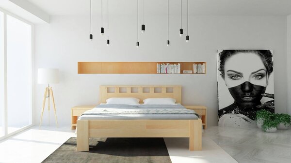 Texpol LUCIA - masívna dubová posteľ s ozdobným čelom 160 x 200 cm