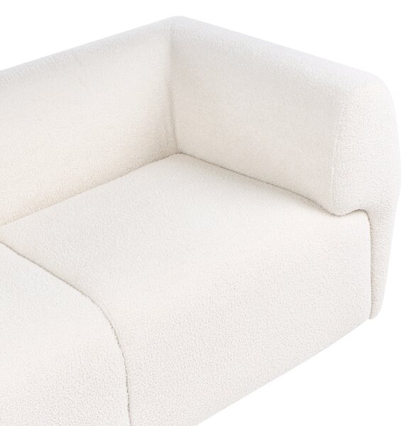 2-miestna pohovka krémová biela buklé čalúnenie zaoblený organický tvar moderný minimalistický štýl obývacia izba